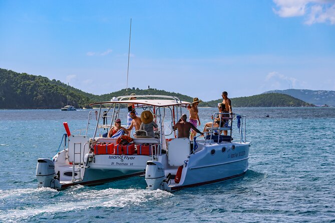 Full or Half Day Private Power Catamaran- USVI Beach and Snorkel - Honeymoon Beach on St John: calm water for swimming and paddleboarding