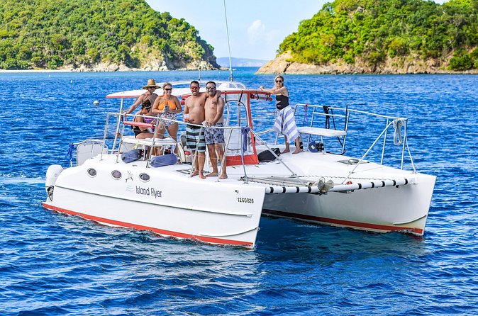 Full or Half Day Private Power Catamaran- USVI Beach and Snorkel - Christmas Cove off St James Island and Pizza Pi lunch on the water