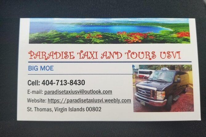 PARADISE TAXI & TOURS USVI-St.Thomas-Airport Transfer to Marriott Frenchman Cove - When Vehicle Details Matter, Plan for That