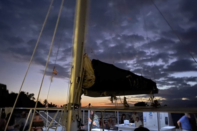 Sunset & Harbor Lights Dinner Sail from the Marriott's Frenchman's Cove - What the 54-foot catamaran feels like at sea